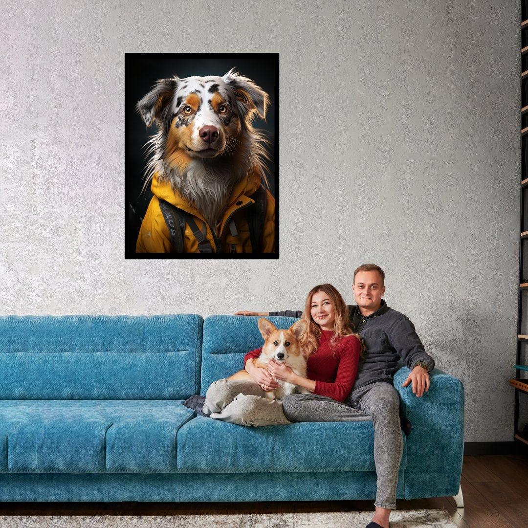 Abenteuerlustiger Hund 30x40 cm / 12x16″ / Poster auf halbmattem Papier