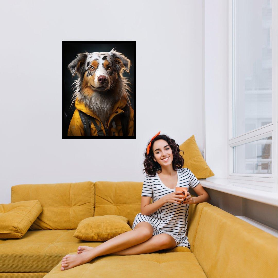 Abenteuerlustiger Hund 30x40 cm / 12x16″ / Poster auf halbmattem Papier