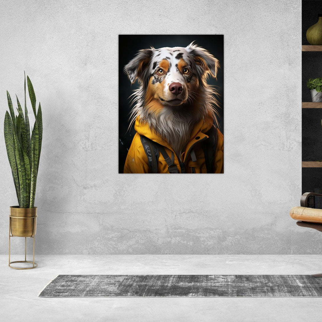 Abenteuerlustiger Hund 30x40 cm / 12x16″ / Poster auf halbmattem Papier