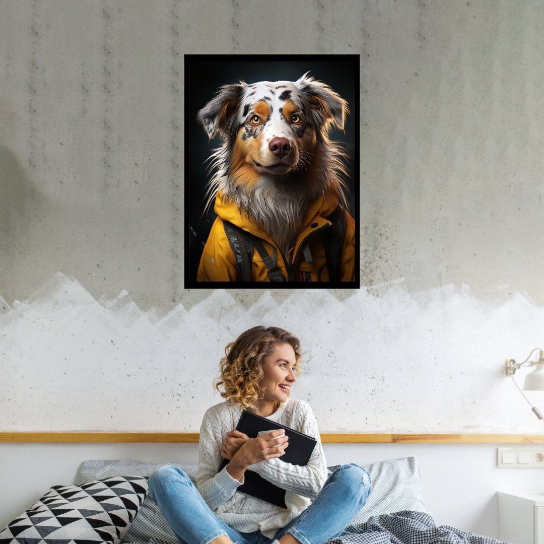 Abenteuerlustiger Hund 30x40 cm / 12x16″ / Poster auf halbmattem Papier