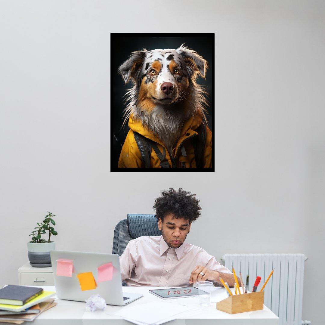 Abenteuerlustiger Hund 30x40 cm / 12x16″ / Poster auf halbmattem Papier