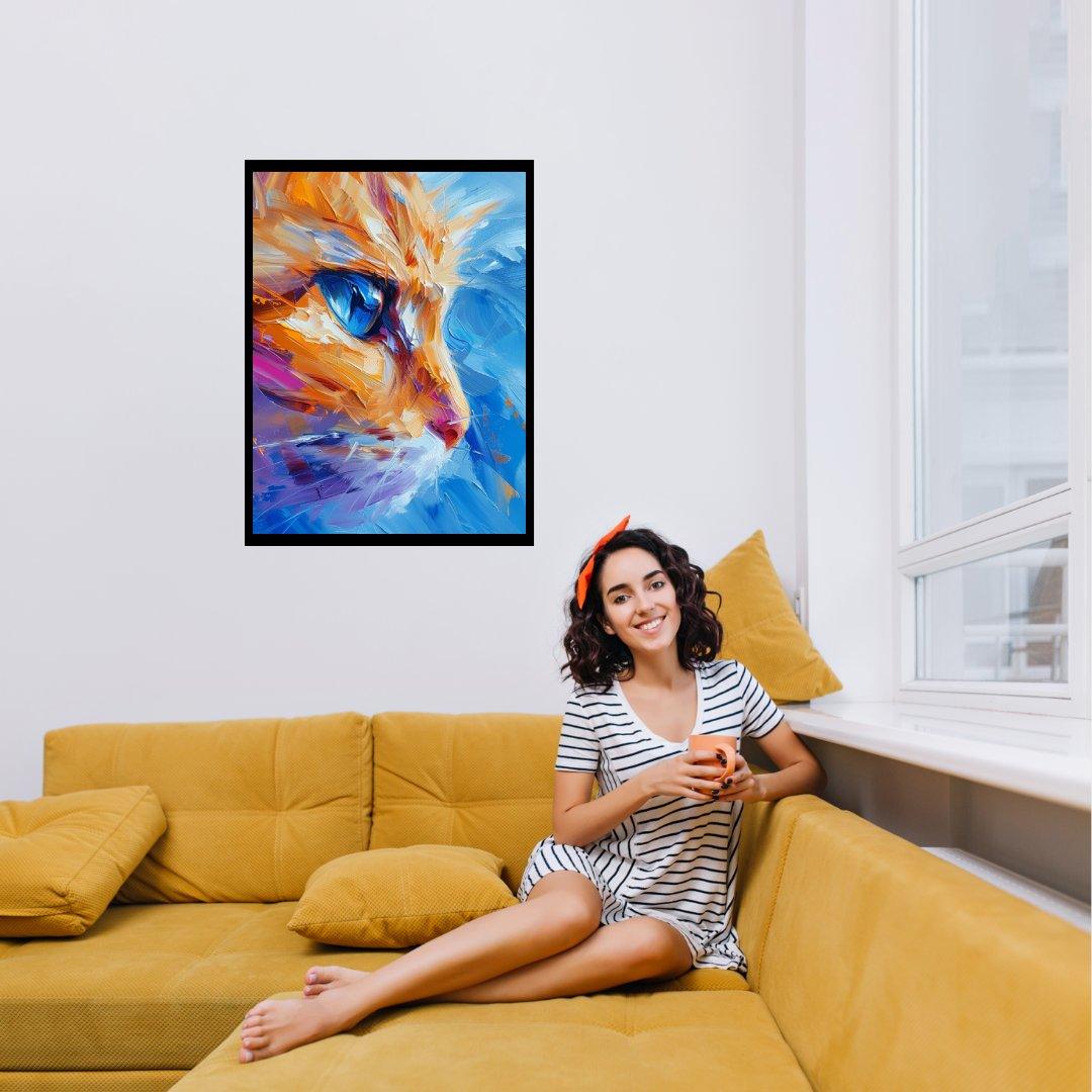 Abstrakte Katzenmalerei 30x40 cm / 12x16″ / Poster auf halbmattem Papier