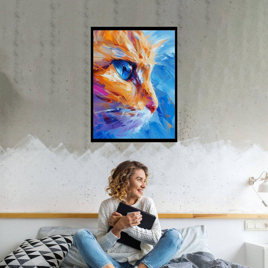Abstrakte Katzenmalerei 30x40 cm / 12x16″ / Poster auf halbmattem Papier