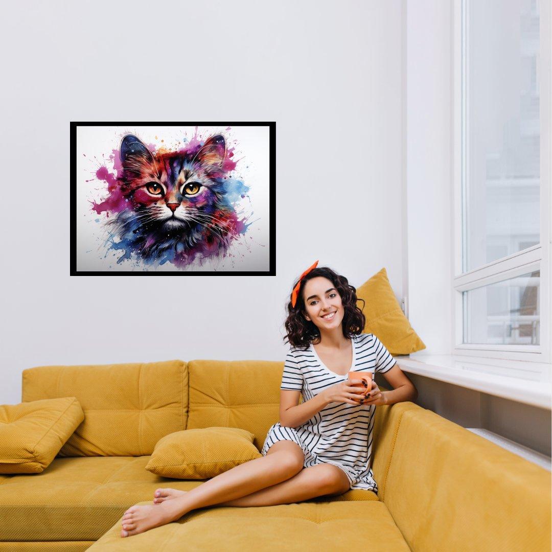 Aquarelltraum einer Katze 30x40 cm / 12x16″ / Poster auf halbmattem Papier
