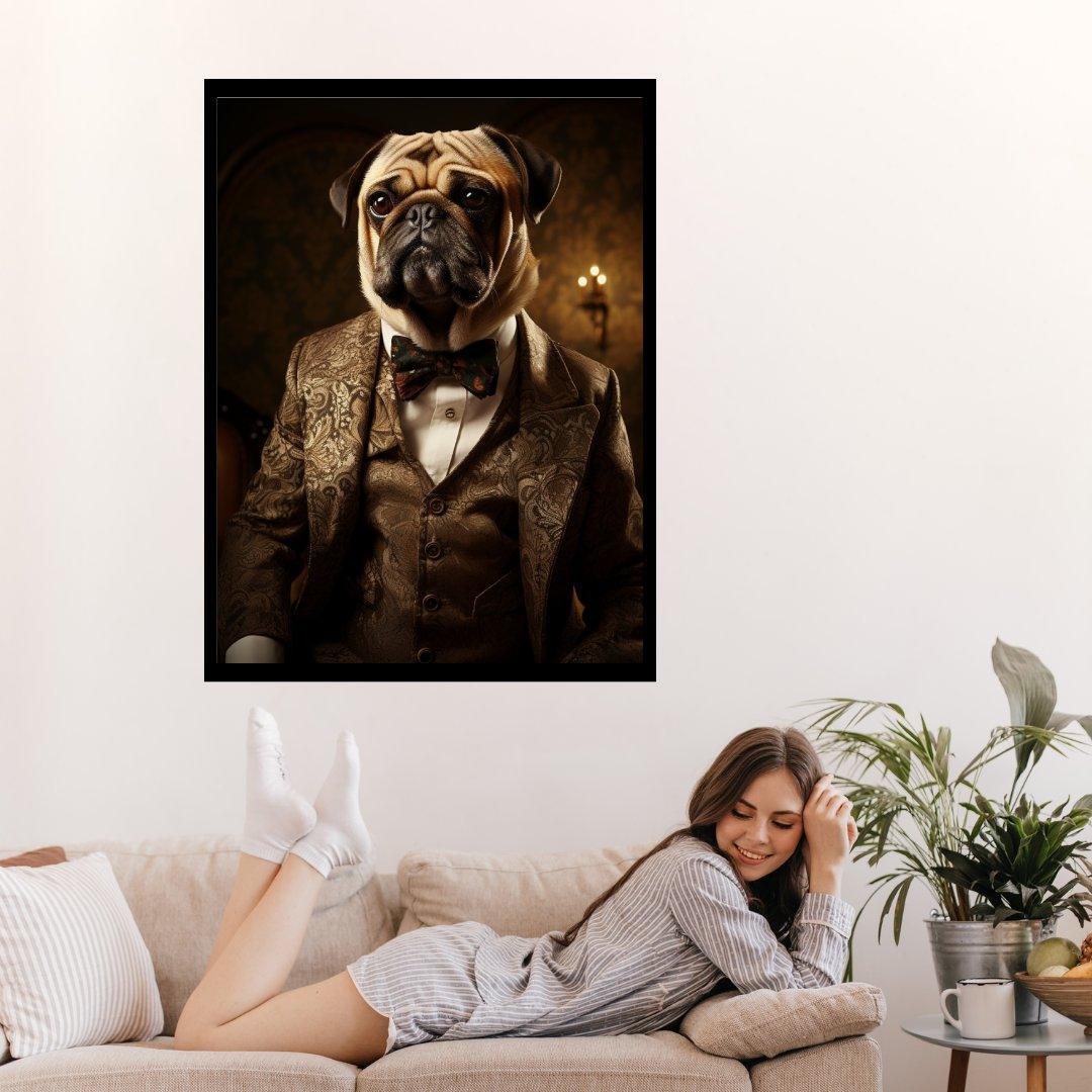 Aristokratischer Mops 30x40 cm / 12x16″ / Poster auf halbmattem Papier