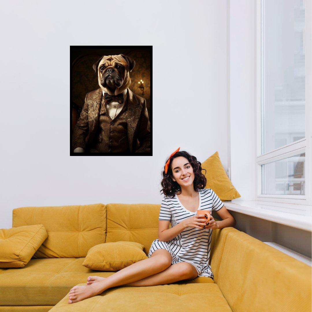 Aristokratischer Mops 30x40 cm / 12x16″ / Poster auf halbmattem Papier