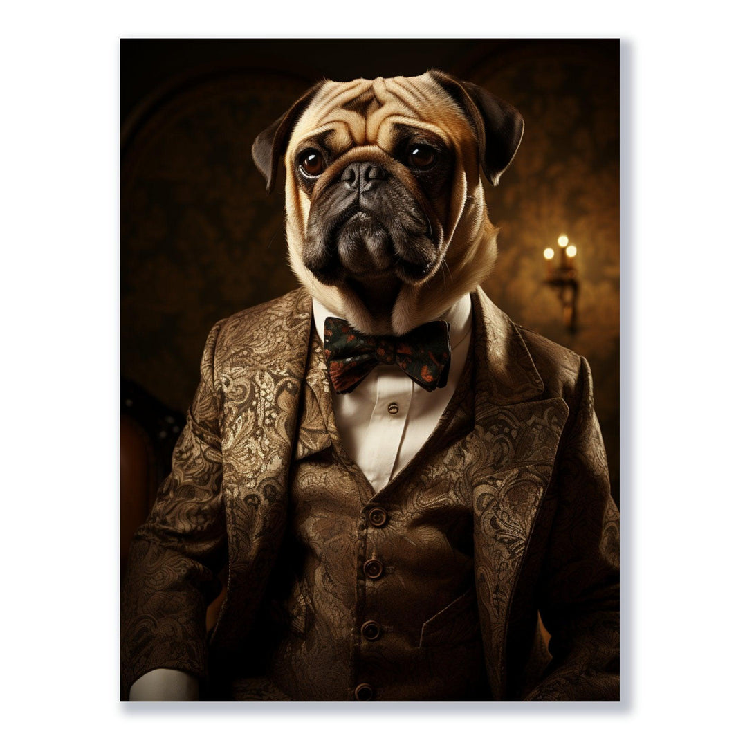 Aristokratischer Mops 30x40 cm / 12x16″ / Poster auf halbmattem Papier