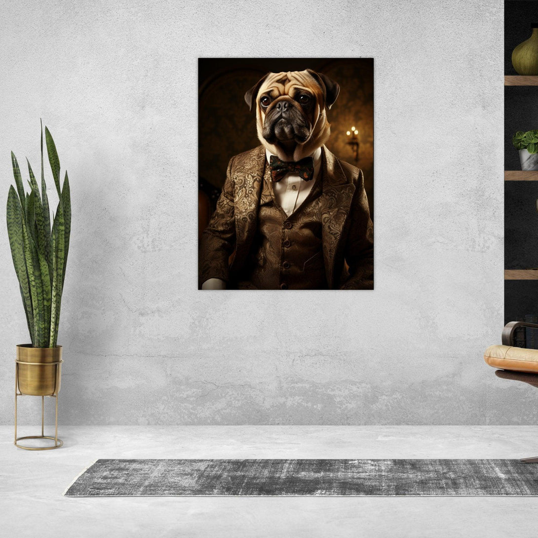 Aristokratischer Mops 30x40 cm / 12x16″ / Poster auf halbmattem Papier