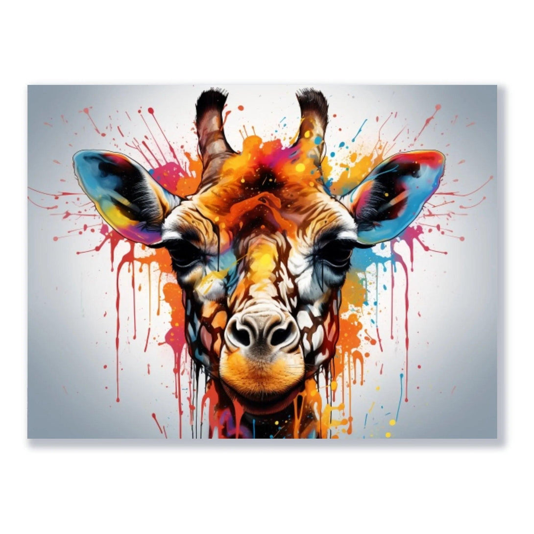 Wandbild Bunte Giraffensyphonie freigestellt