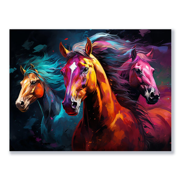 Bunte Pferdekomposition 30x40 cm / 12x16″ / Poster auf halbmattem Papier