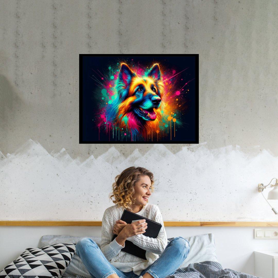 Bunter Schäferhund Traum 30x40 cm / 12x16″ / Poster auf halbmattem Papier