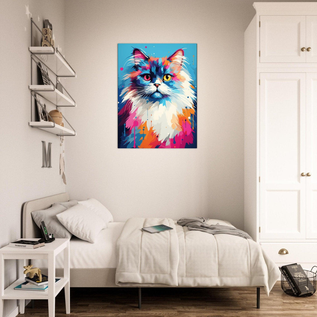 Buntes Katzenkunstwerk 30x40 cm / 12x16″ / Poster auf halbmattem Papier