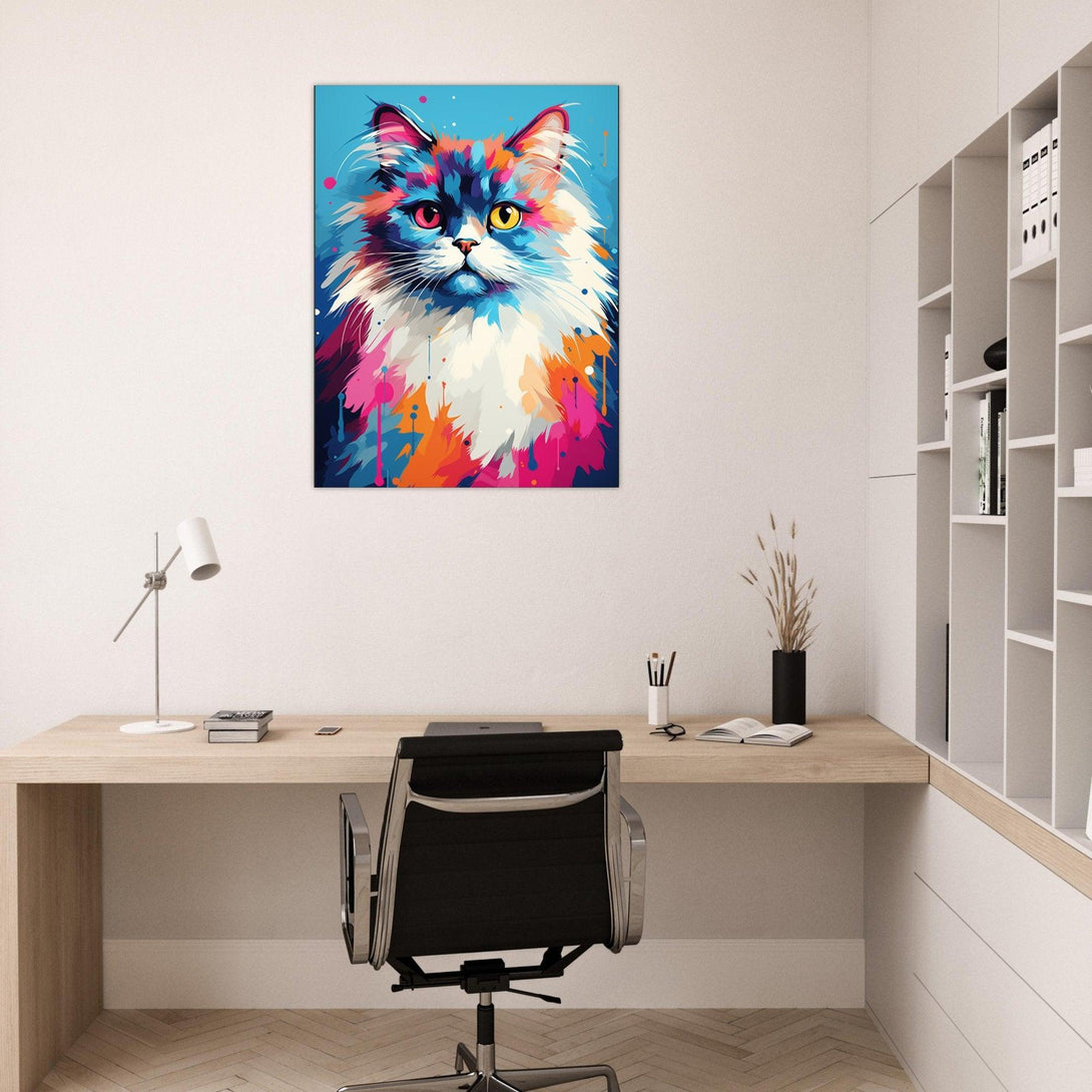 Buntes Katzenkunstwerk 30x40 cm / 12x16″ / Poster auf halbmattem Papier