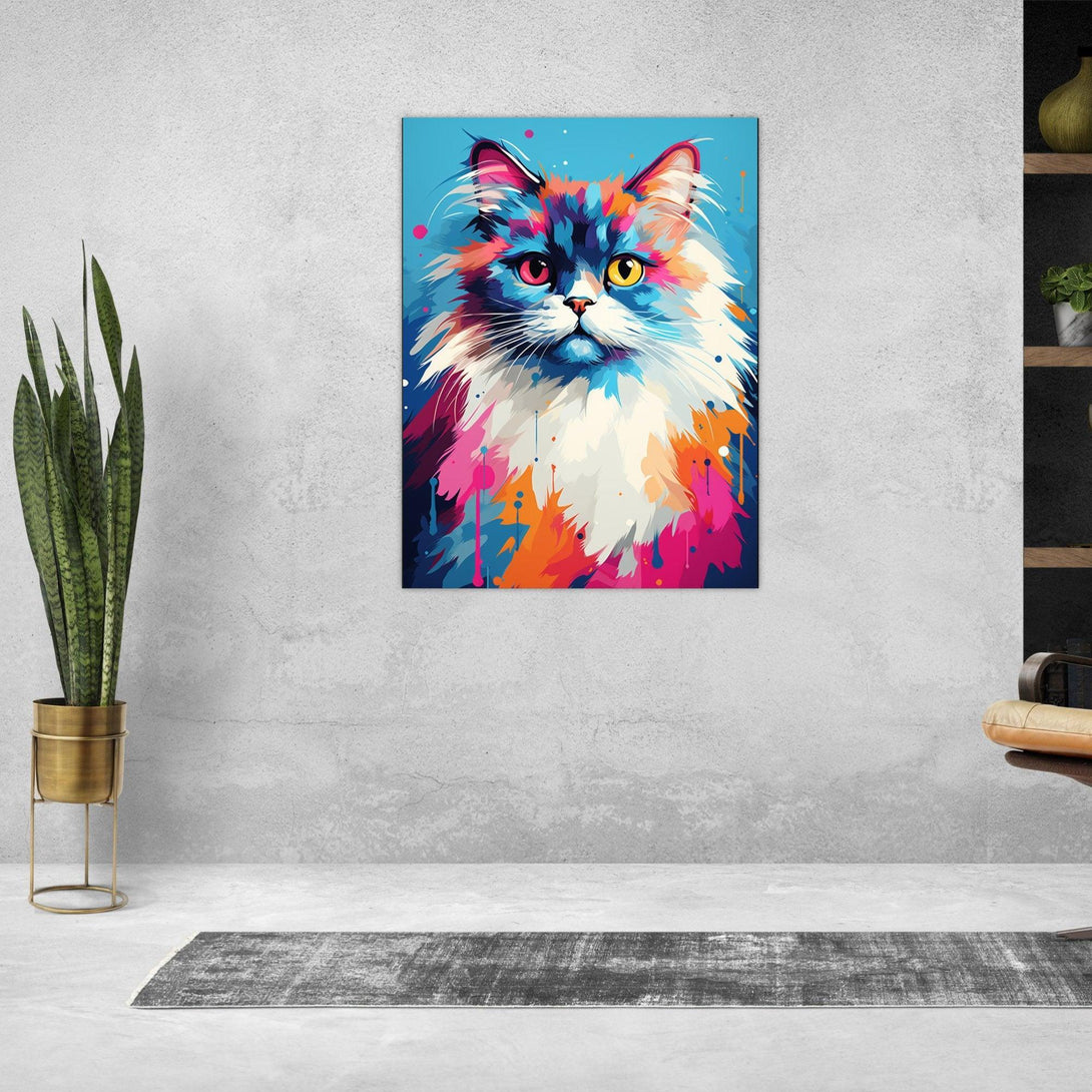 Buntes Katzenkunstwerk 30x40 cm / 12x16″ / Poster auf halbmattem Papier
