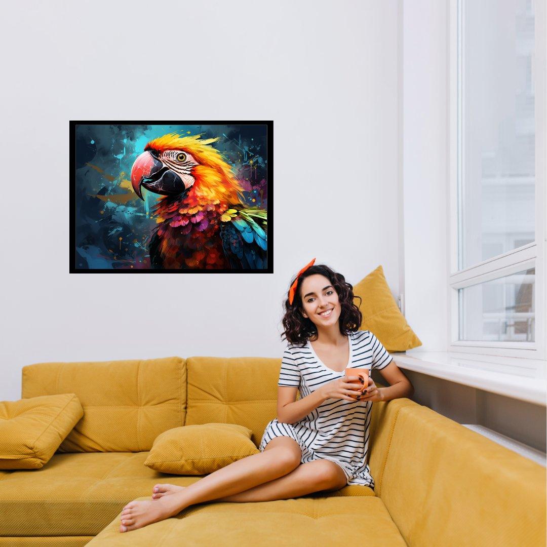 Buntes Papageien Portrait 30x40 cm / 12x16″ / Poster auf halbmattem Papier