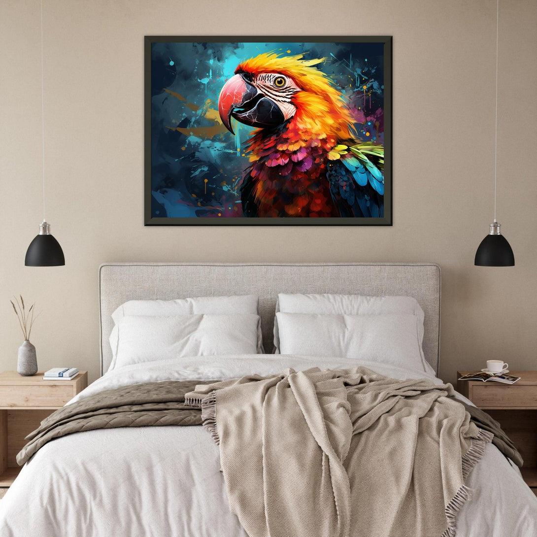 Buntes Papageien Portrait 30x40 cm / 12x16″ / Poster auf halbmattem Papier