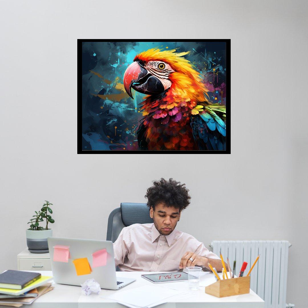 Buntes Papageien Portrait 30x40 cm / 12x16″ / Poster auf halbmattem Papier