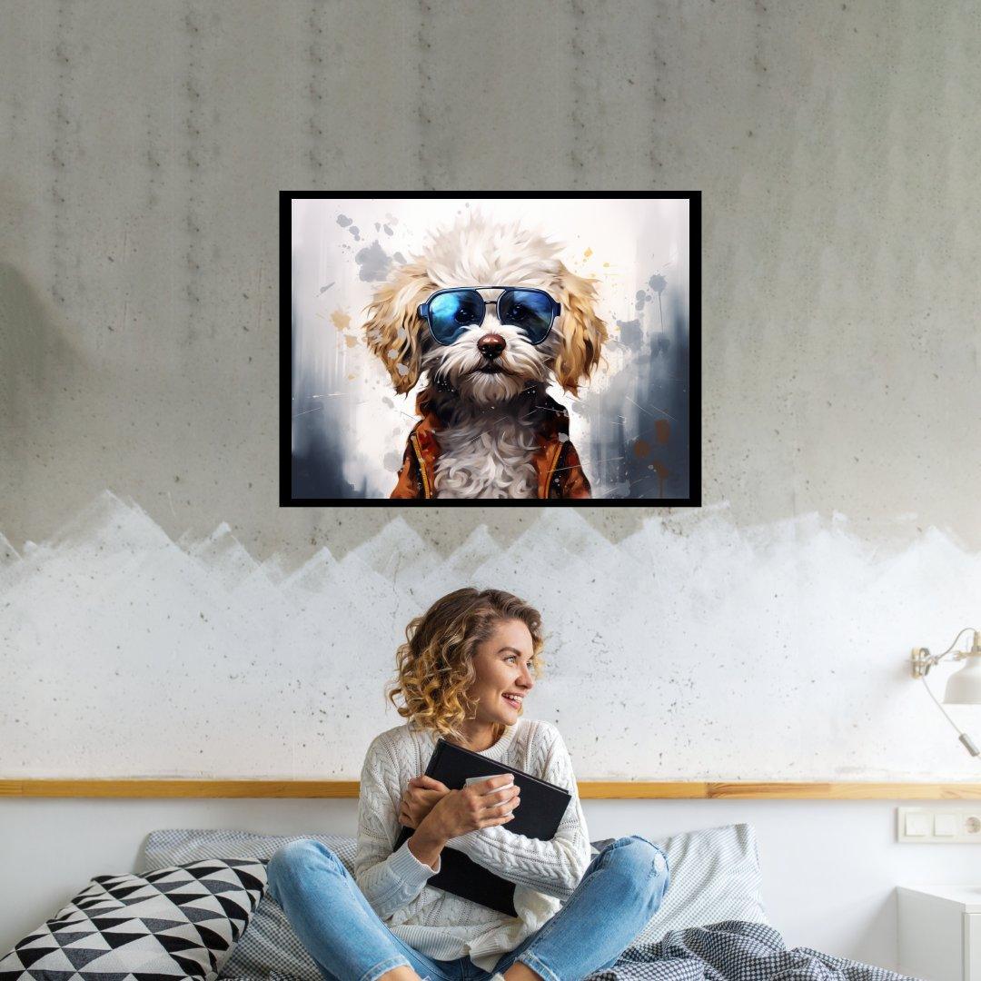 Cooler Hund 30x40 cm / 12x16″ / Poster auf halbmattem Papier