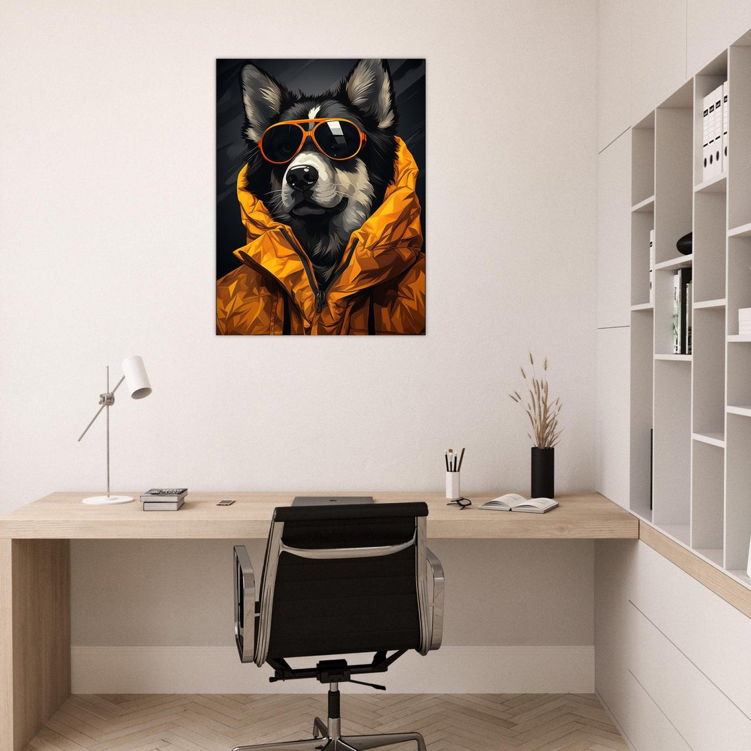 Cooler Hund mit brille 30x40 cm / 12x16″ / Poster auf halbmattem Papier