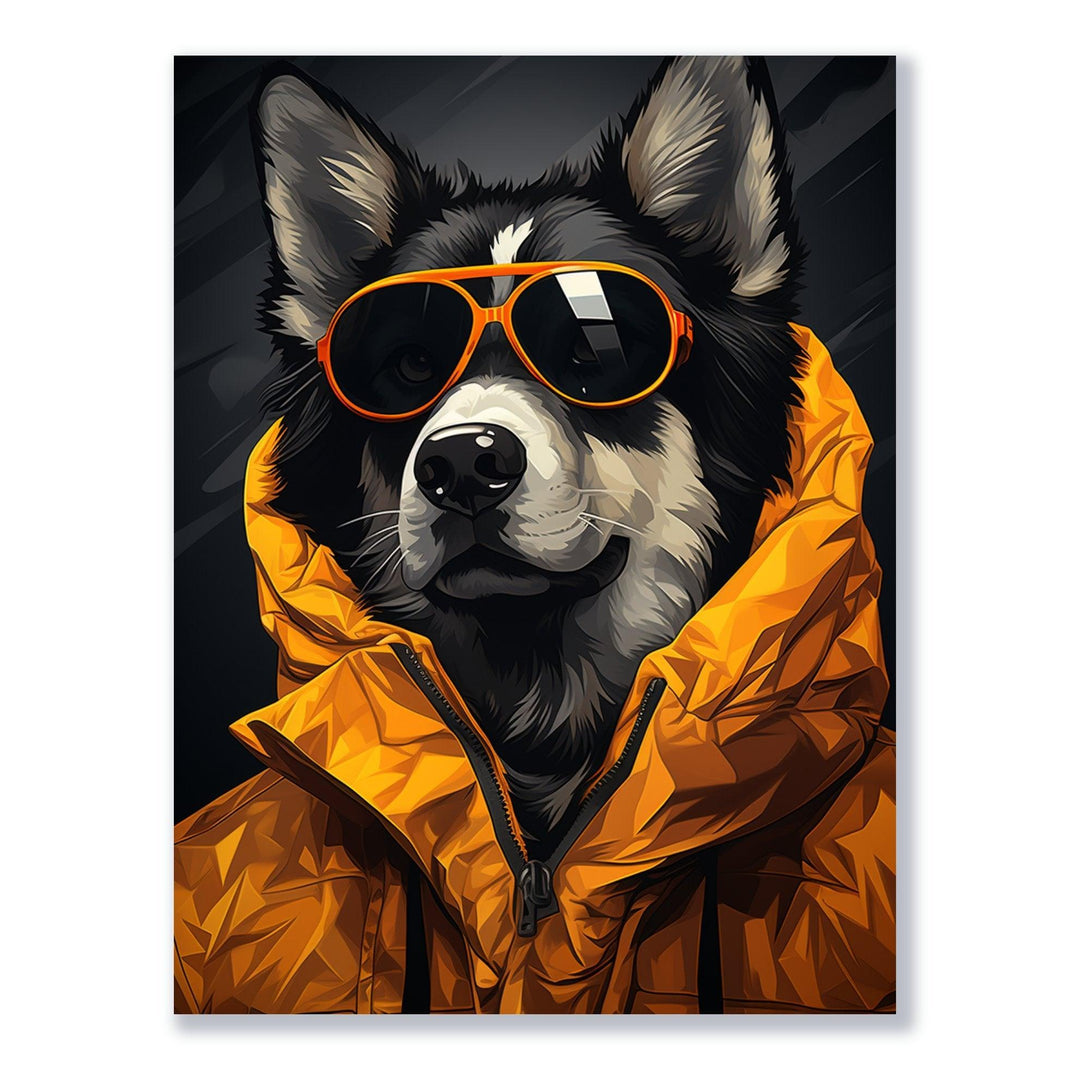 Cooler Hund mit brille 30x40 cm / 12x16″ / Poster auf halbmattem Papier