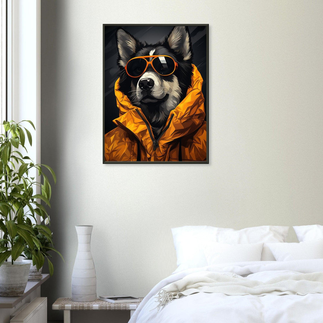 Cooler Hund mit brille 30x40 cm / 12x16″ / Poster auf halbmattem Papier