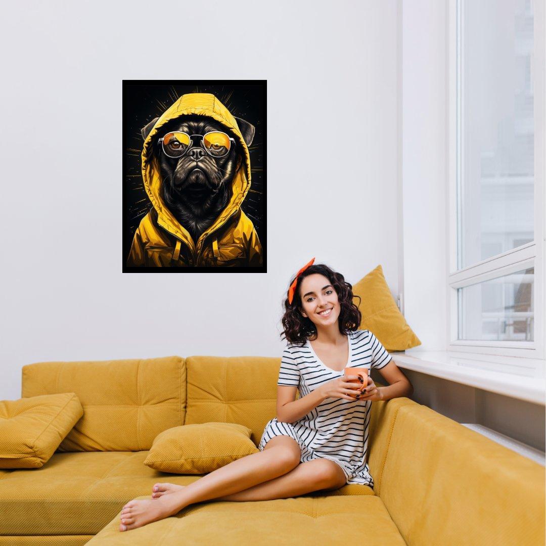 Cooler Mops im Rampenlicht 30x40 cm / 12x16″ / Poster auf halbmattem Papier