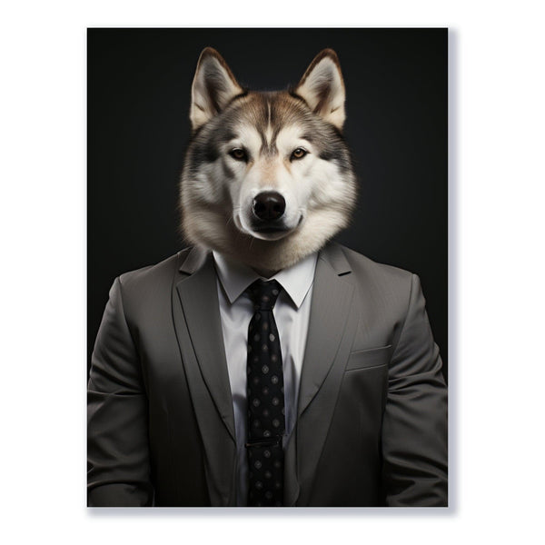 Der Geschäftsmann Husky 30x40 cm / 12x16″ / Poster auf halbmattem Papier
