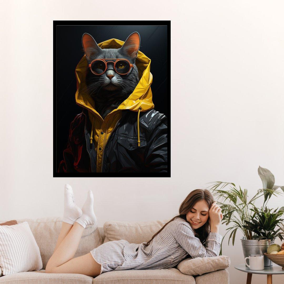 Der stilvolle Stadtkater 30x40 cm / 12x16″ / Poster auf halbmattem Papier