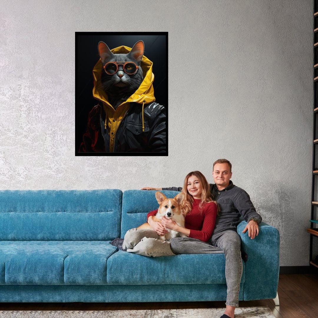 Der stilvolle Stadtkater 30x40 cm / 12x16″ / Poster auf halbmattem Papier