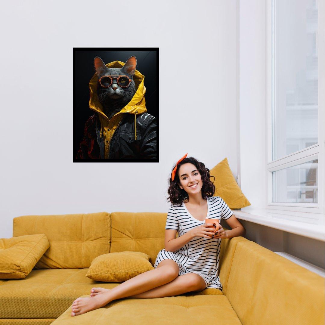 Der stilvolle Stadtkater 30x40 cm / 12x16″ / Poster auf halbmattem Papier