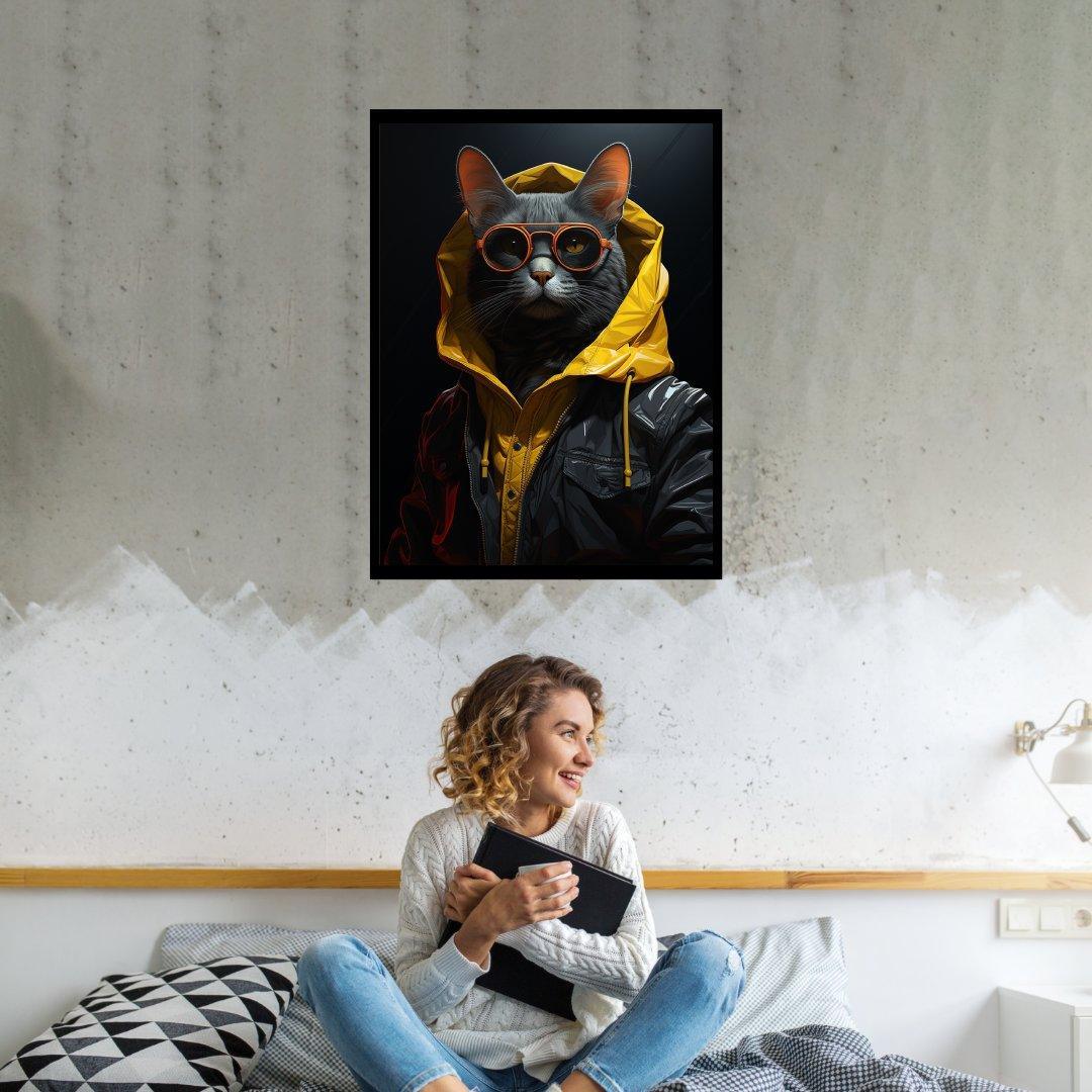 Der stilvolle Stadtkater 30x40 cm / 12x16″ / Poster auf halbmattem Papier
