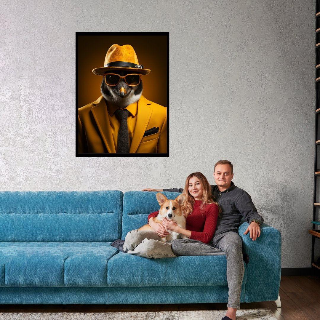 Eleganter Tier-Detektiv 30x40 cm / 12x16″ / Poster auf halbmattem Papier