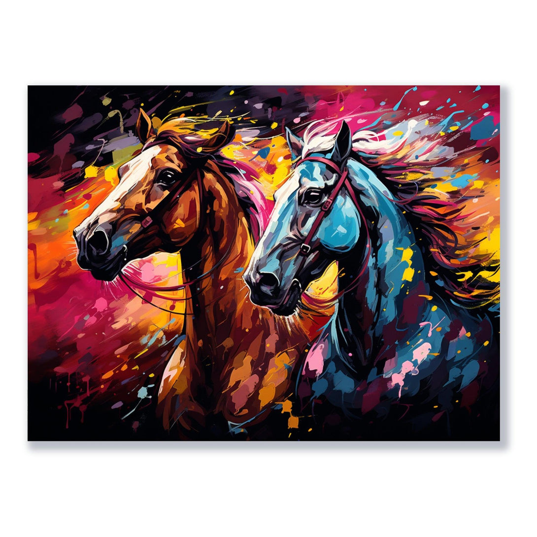 Expressionistische Pferde 30x40 cm / 12x16″ / Poster auf halbmattem Papier