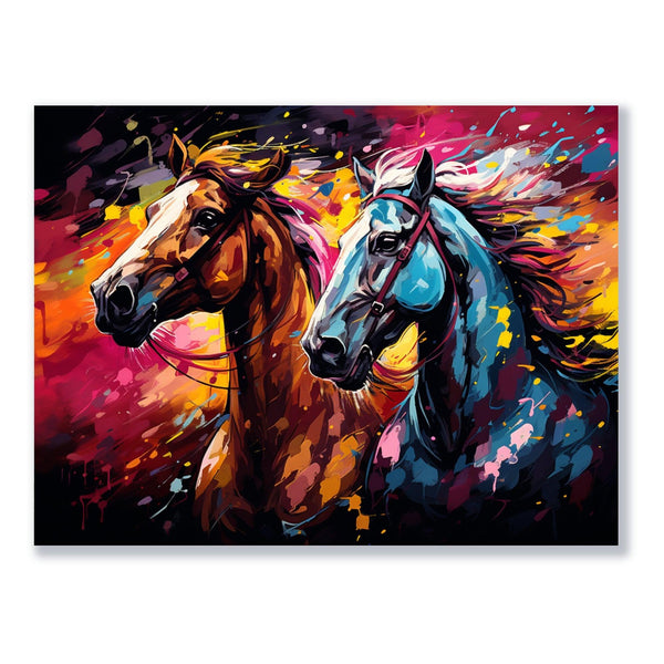 Expressionistische Pferde 30x40 cm / 12x16″ / Poster auf halbmattem Papier