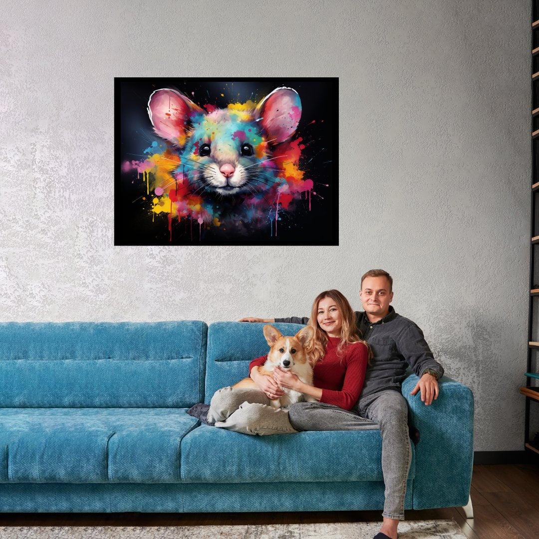 Farbenfrohe Mausfantasie 30x40 cm / 12x16″ / Poster auf halbmattem Papier