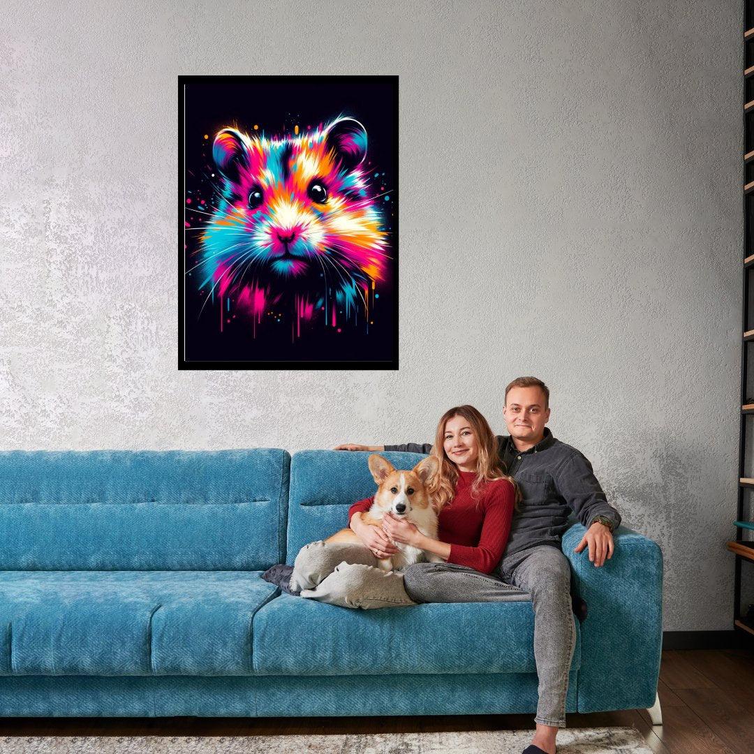 Farbenfroher Hamstertraum 30x40 cm / 12x16″ / Poster auf halbmattem Papier