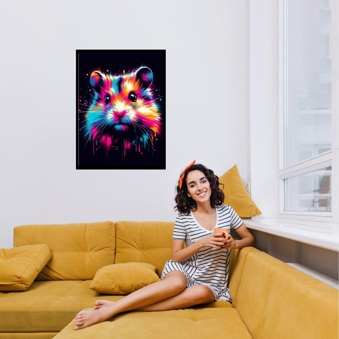 Farbenfroher Hamstertraum 30x40 cm / 12x16″ / Poster auf halbmattem Papier