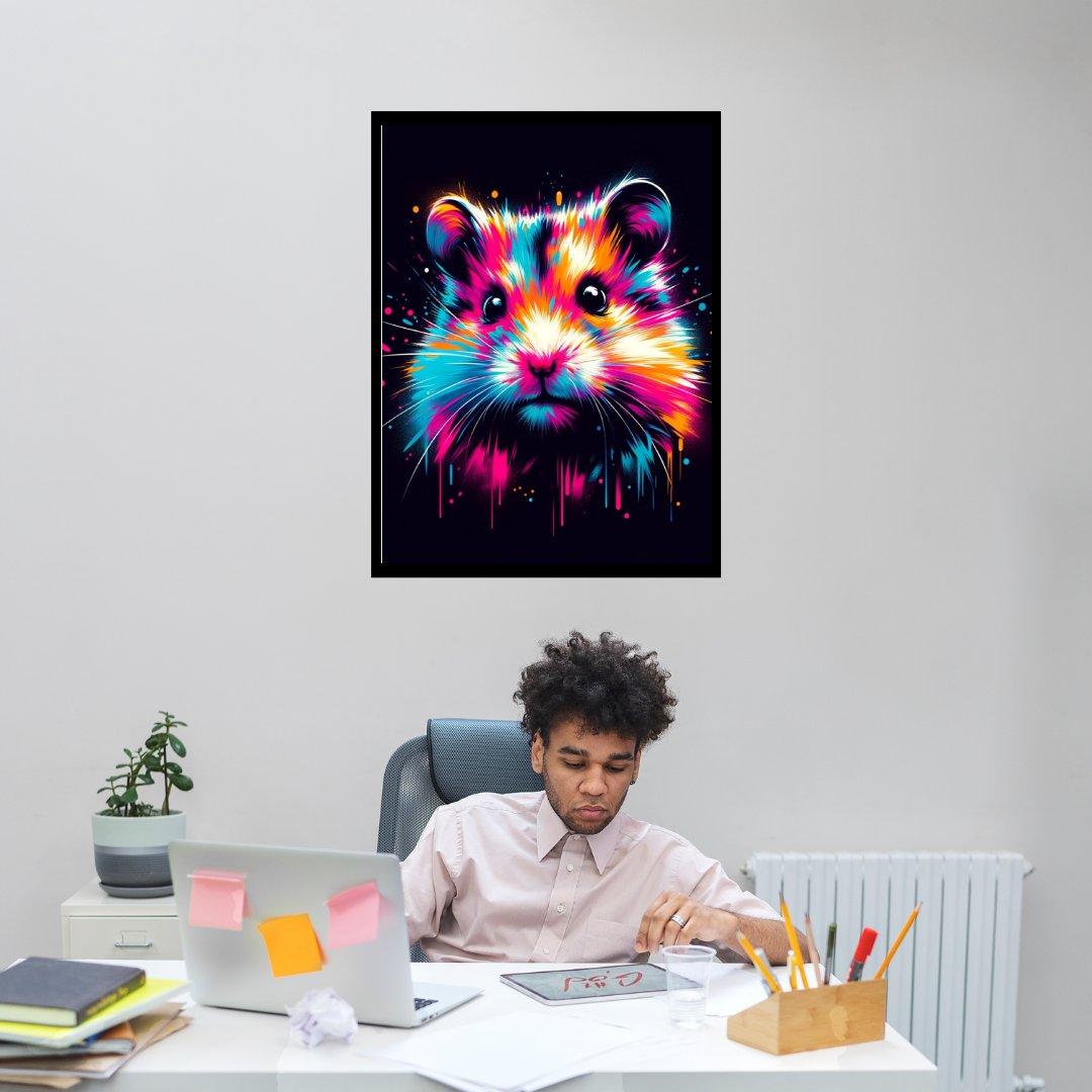 Farbenfroher Hamstertraum 30x40 cm / 12x16″ / Poster auf halbmattem Papier