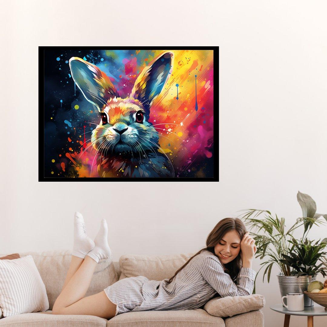 Farbenfroher Hase 30x40 cm / 12x16″ / Poster auf halbmattem Papier