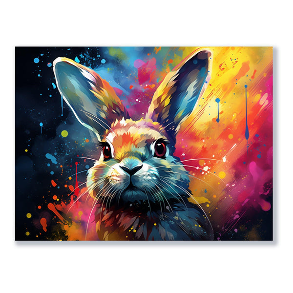 Farbenfroher Hase 30x40 cm / 12x16″ / Poster auf halbmattem Papier