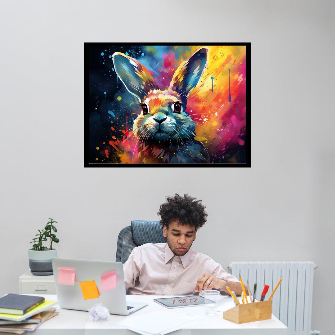 Farbenfroher Hase 30x40 cm / 12x16″ / Poster auf halbmattem Papier
