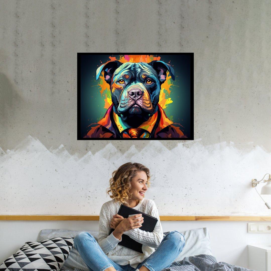 Farbenfroher Hundeblick 30x40 cm / 12x16″ / Poster auf halbmattem Papier