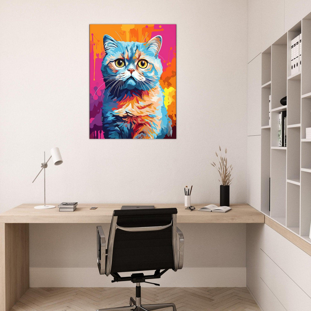 Farbenfroher Katzenblick 30x40 cm / 12x16″ / Poster auf halbmattem Papier