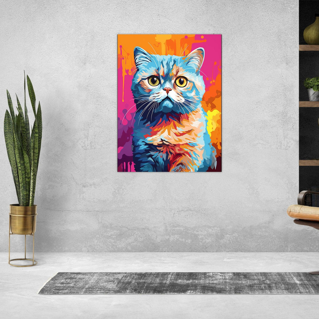 Farbenfroher Katzenblick 30x40 cm / 12x16″ / Poster auf halbmattem Papier
