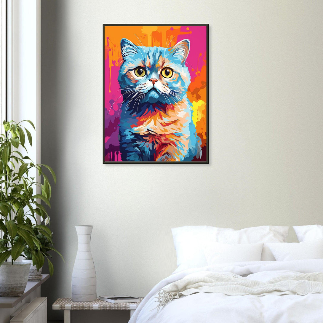 Farbenfroher Katzenblick 30x40 cm / 12x16″ / Poster auf halbmattem Papier
