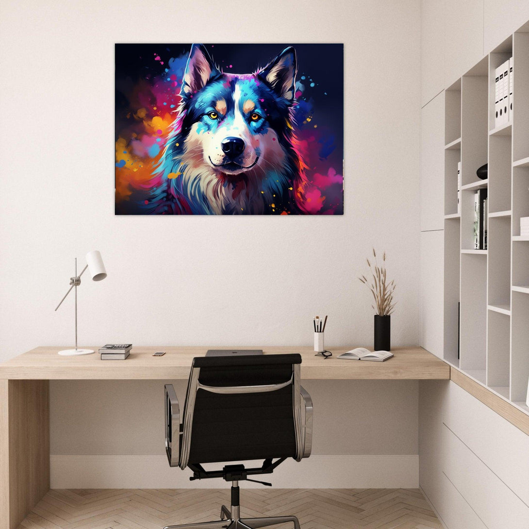 Farbenfrohes Husky-Porträt 30x40 cm / 12x16″ / Poster auf halbmattem Papier