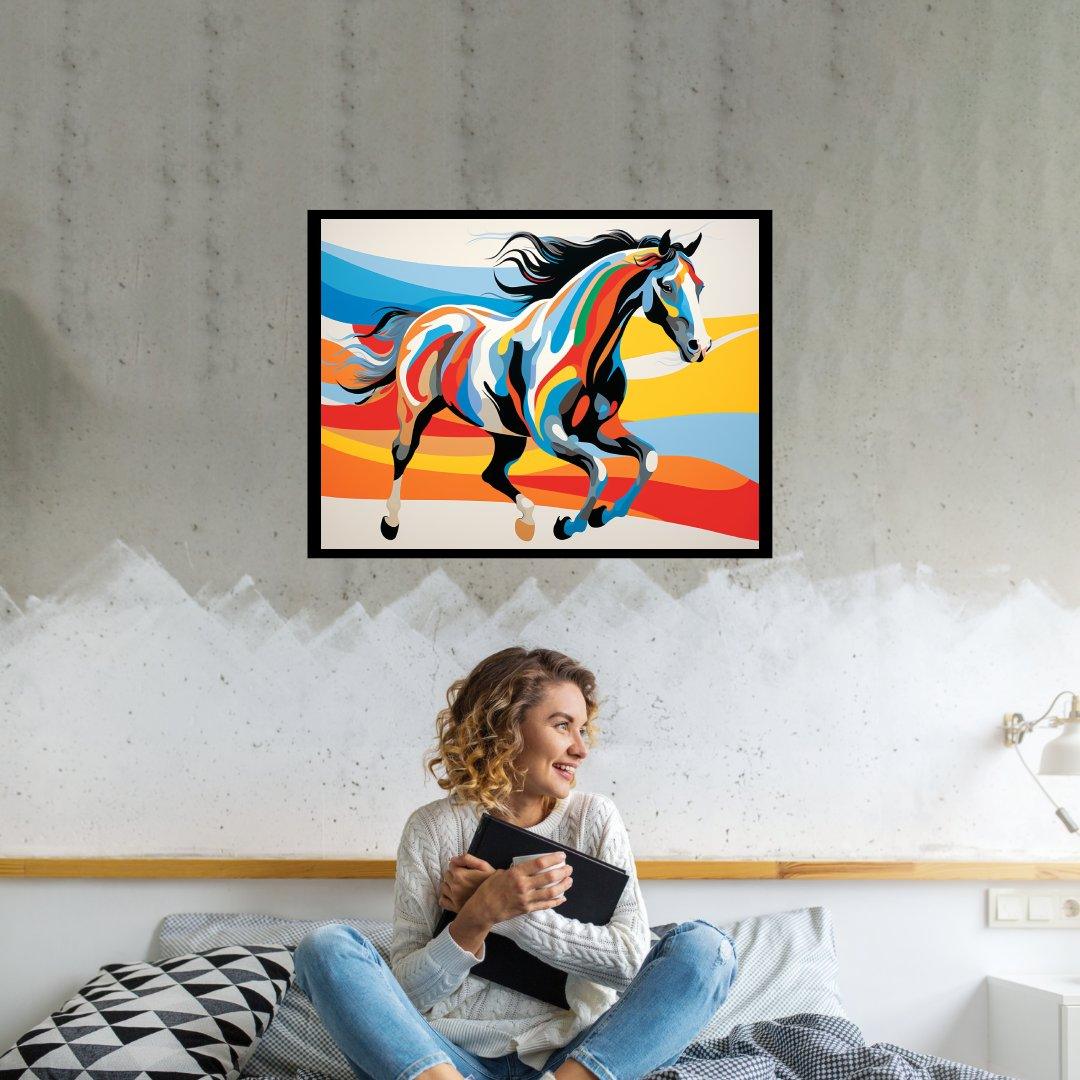 Farbenfrohes Pferd 30x40 cm / 12x16″ / Poster auf halbmattem Papier