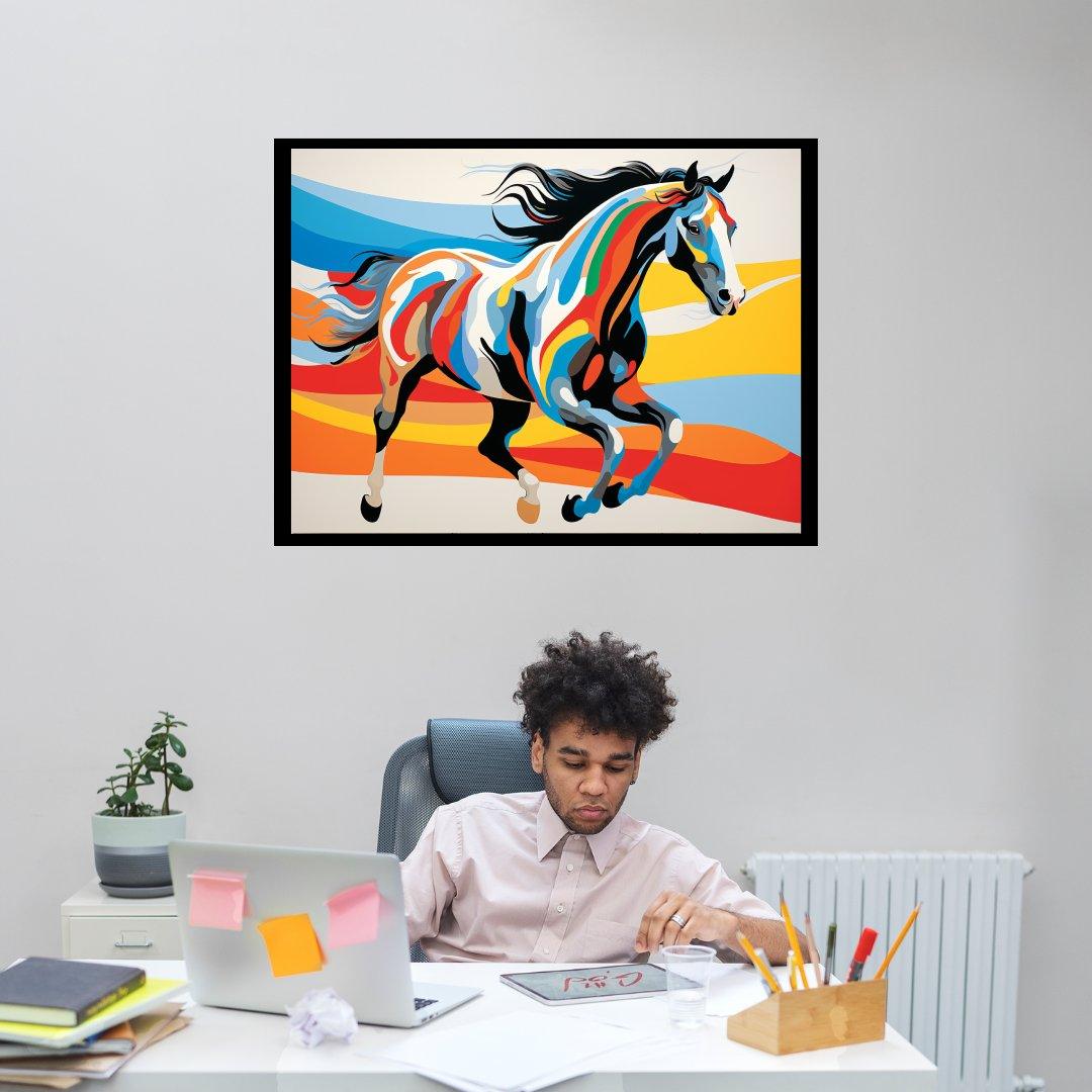 Farbenfrohes Pferd 30x40 cm / 12x16″ / Poster auf halbmattem Papier