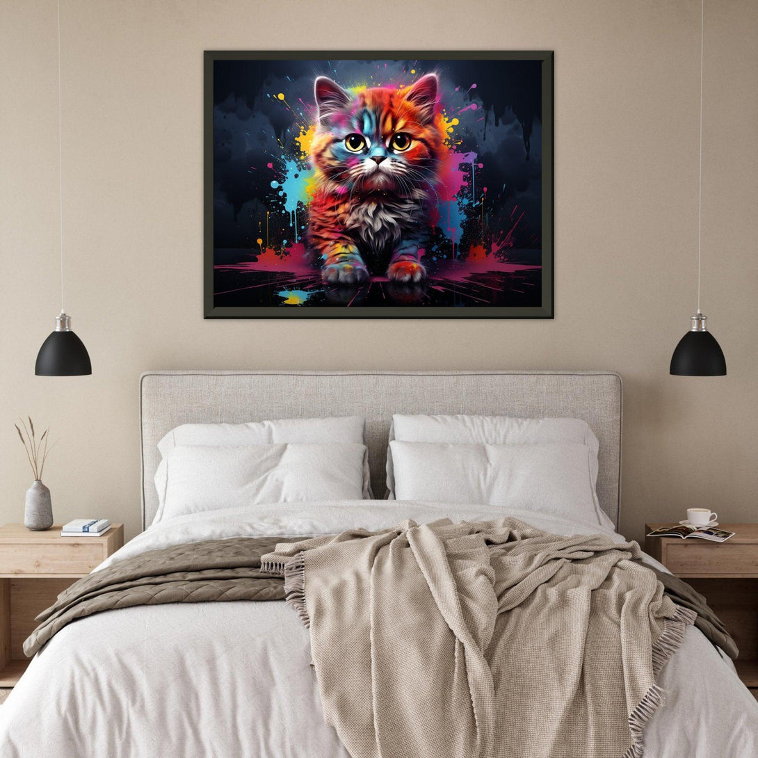 Farbexplosion Kätzchen 30x40 cm / 12x16″ / Poster auf halbmattem Papier