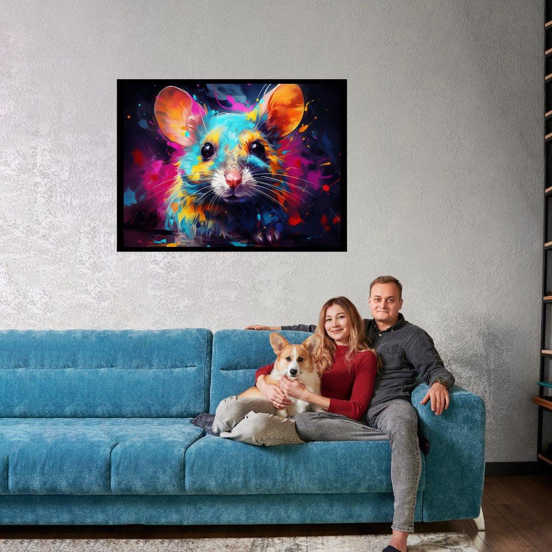 Farbexplosion Nagetier 30x40 cm / 12x16″ / Poster auf halbmattem Papier